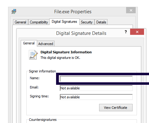 Screenshot of the Uniwill Technology Inc. certificate